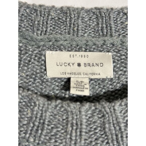 Lucky Brand Sweater Womens Petite Small Cable Knit Crew Neck Sea Foam Green - Picture 5 of 11